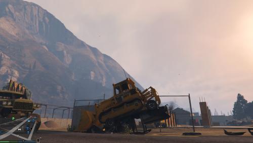 Bulldozer Crashing The Car