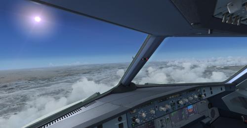 Over some snowy mountains!