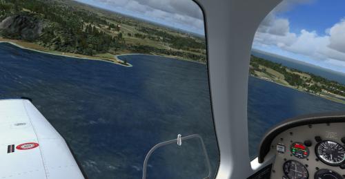 Cross midfield, right downwind and left base :)