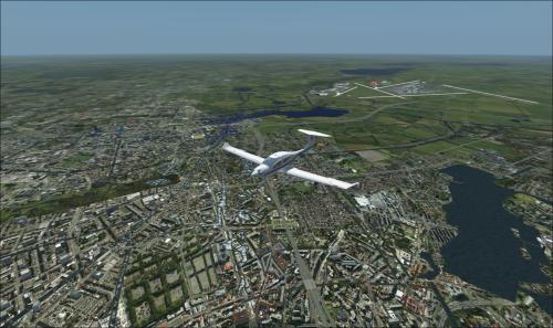 Flying Over Amsterdam City