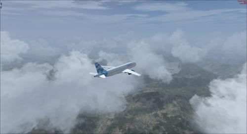 Cobalt Airliners flying in the clouds